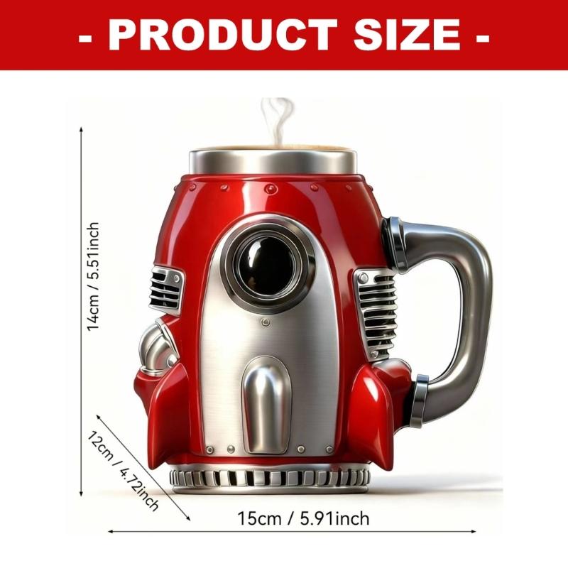 Creative Space Themed Resin Cup In Unique Rockets Shape Steel Lining Insulated Mug For Coffee Lover And Collectors