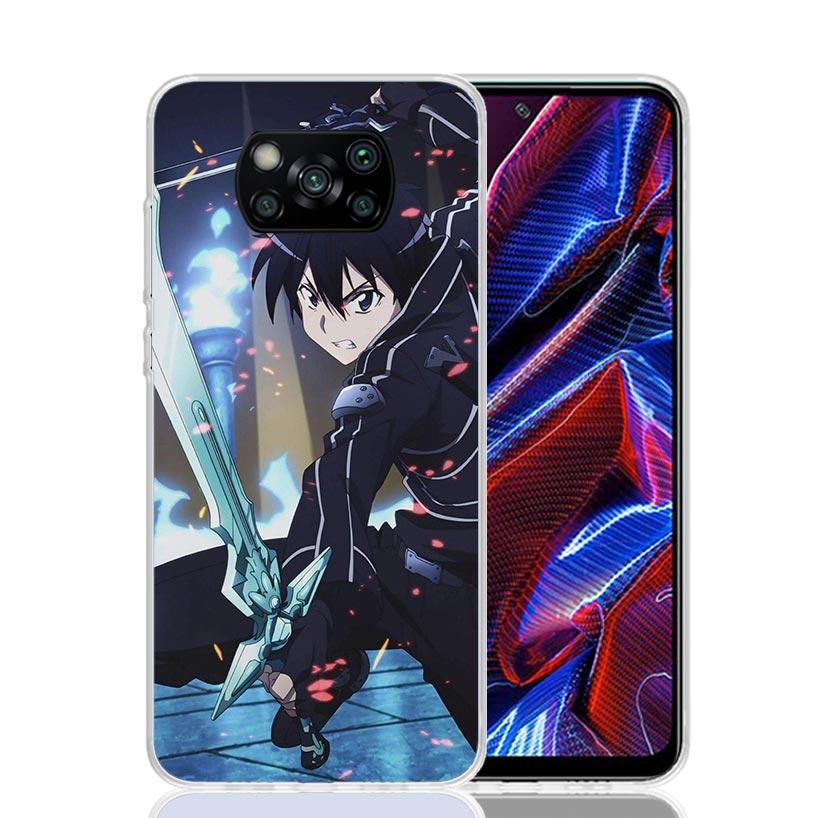 Sword Art Online Anime Case Phone Cover for Xiaomi Redmi Note 10 9 9S 8 8T 7 5 Pro Mi 12T 11T 10T 9T 12 11 Lite A3 A2 Trend Fund