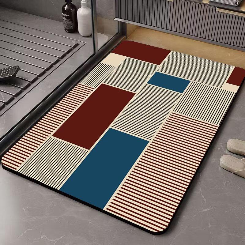 Bathroom Floor Mat, Bathroom Door Foot Mat, Diatom Mud Absorbent Non-slip Mat, Toilet Door Mat, Quick-drying Carpet Mat