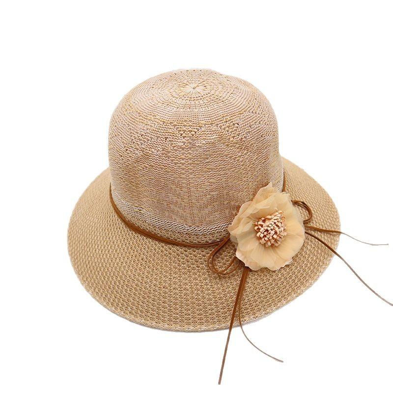 Summer straw hat big brim fashionable flower sweet seaside vacation beach breathable sun protection sun hat women's