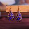 1 Pair Dangle Earrings Ethnic Style Shiny Rhinestone Inlaid Decorative All-match Jewelry Gift Faux