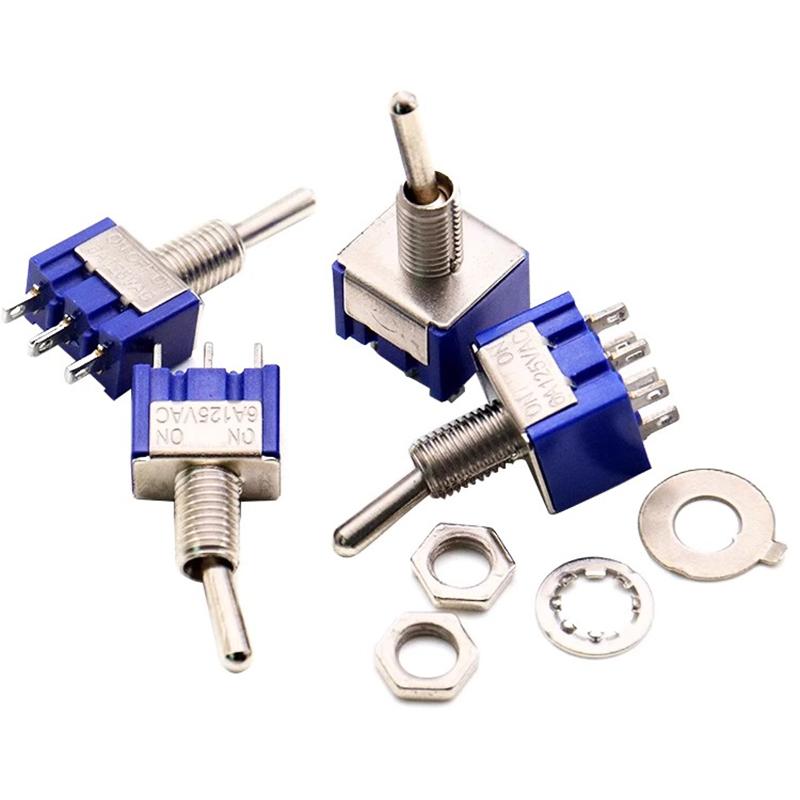 10pcs ON-OFF-ON / ON-ON Miniature Toggle Switches Mini MTS-102 103 202 203 Power Button Switch Car