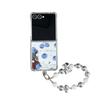 for Samsung Galaxy Z FLIP 7 6 5 4 3 flip7 Ins New Blueberry Mirror Shockproof Cover Rope Strap Pendant Fold Phone Case