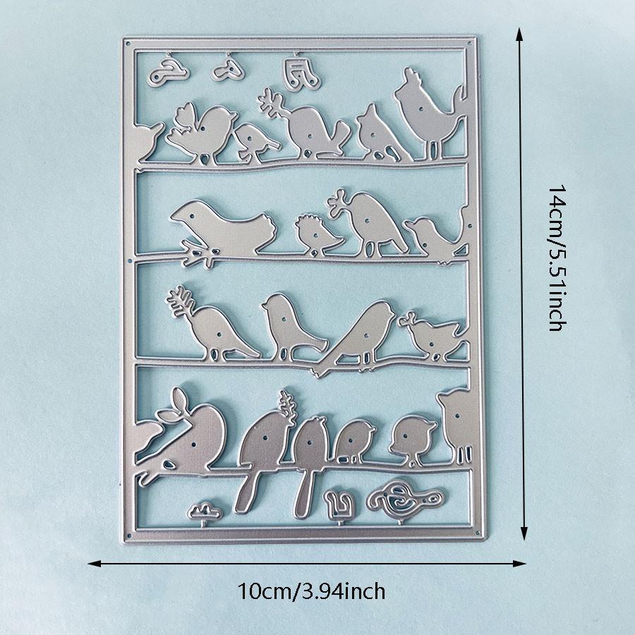 Birds Background Metal Cutting Dies Stencil for DIY Scrapbooking Photo Album Embossing Paper Cards Crafts Diecuts