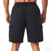 Men's Casual -color Sportswear Shorts, Men's Multi-pocket Drawstring Shorts