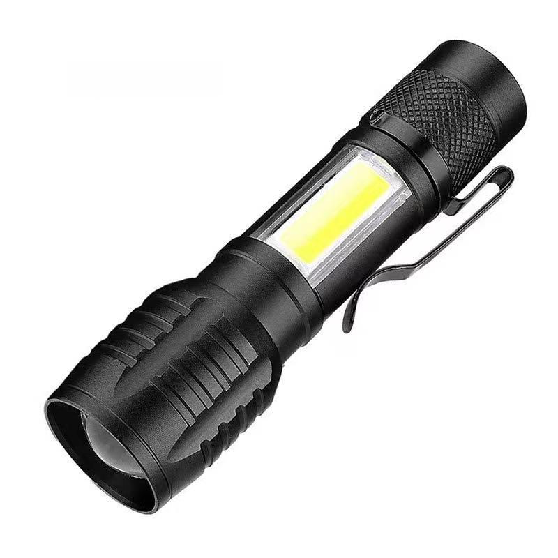 "Rechargeable Mini LED Flashlight with Strong Beam, Portable Side Light for Outdoor and Home Use"