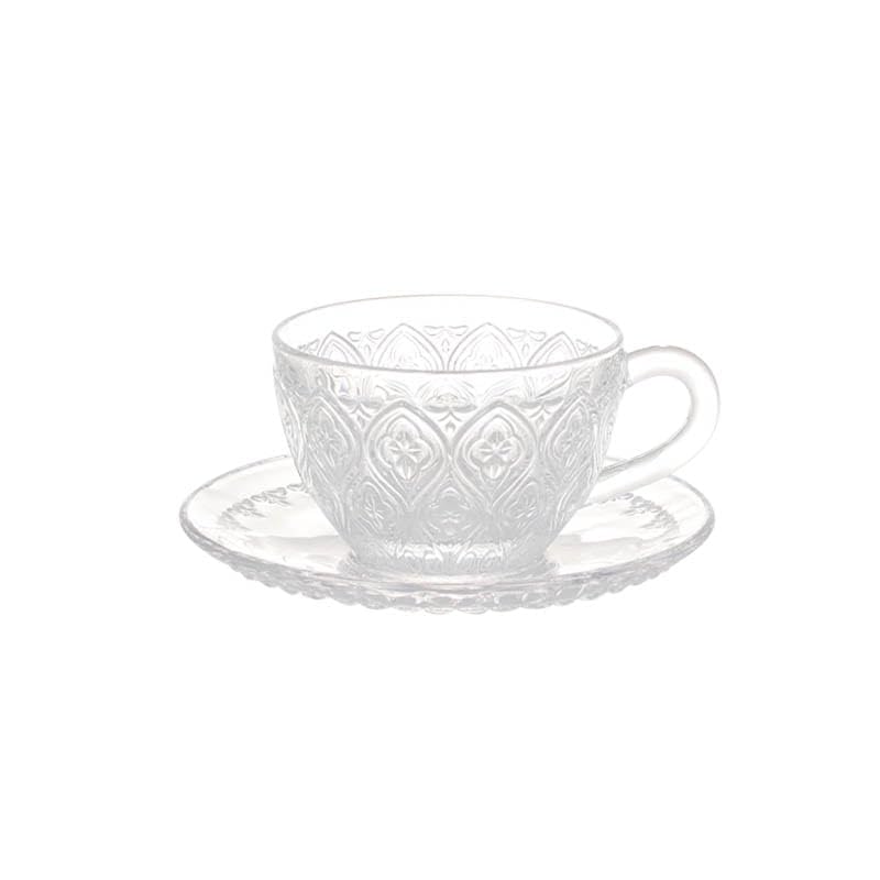 

Dulton Glass Cup Saucer & Fiore Clear, 160ml, A615-818CL