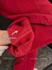 2026 Spring Red Rhinestone Baby's Breath Slimming Plus Velvet Wide Leg Cropped Pants