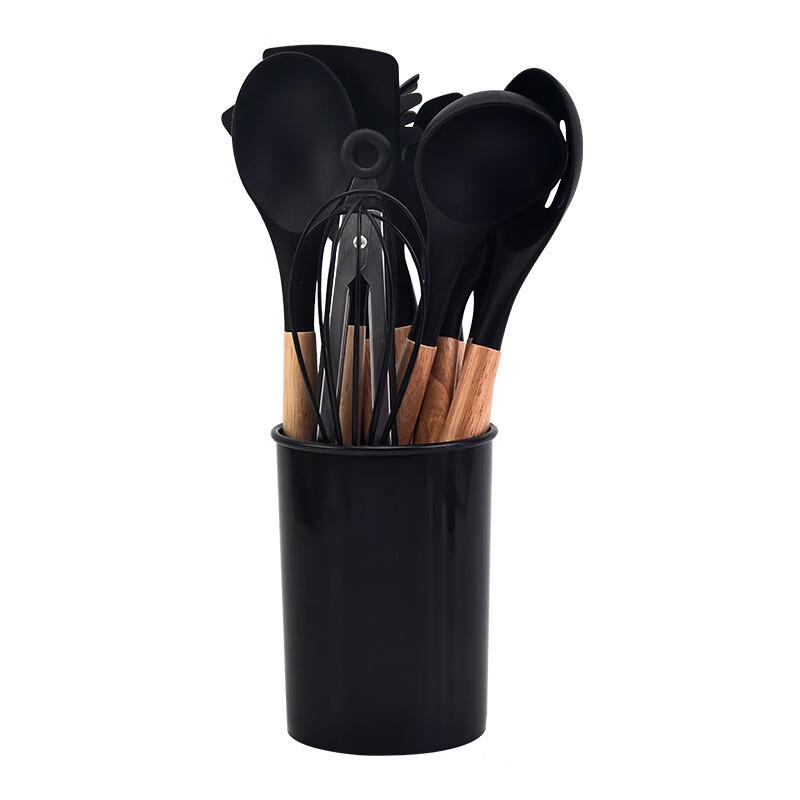 Wutuo 12-Piece Silicone Kitchen Utensil Set with Storage