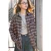 Mocana Women's Vintage Plaid Long Sleeve Shirt