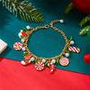 Trendiges Merry Christmas Metallkettenarmband für Damen Exquisite Nikolaus Schneeflocke Elch Schneemann Charms Armbänder Party Schmuck