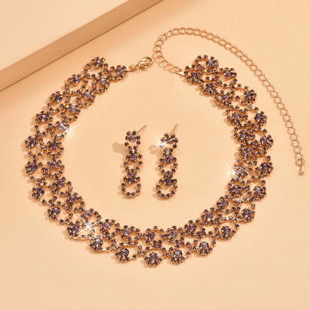 Damska Moda Kolczyki Naszyjnik 2 Zestaw Biżuterii Pusta Łańcuch Pazur Ślubny Chaos Prezent na Przyjęcie Urodzinowe