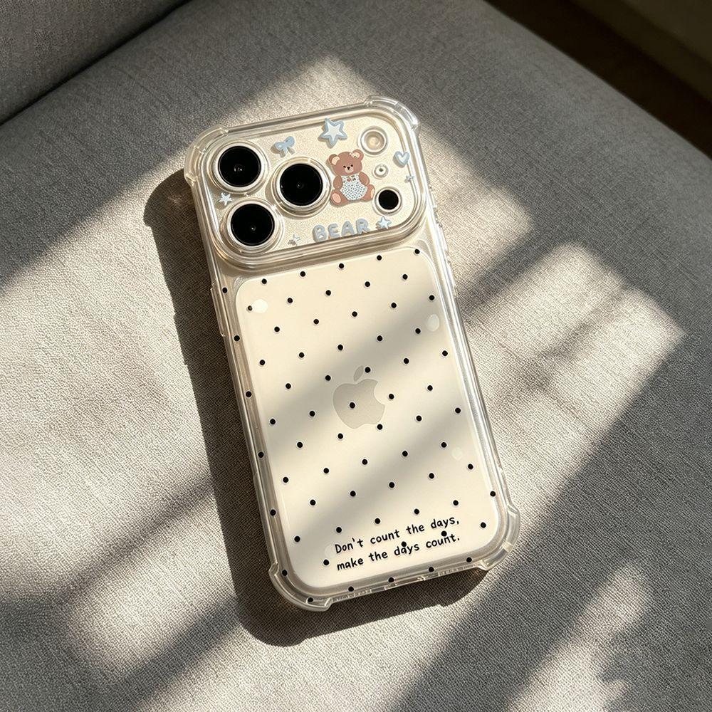 Polka dot bear is suitable for Apple oppo airbag mobile phone case transparent new VIVO Huawei iPhone11Pro