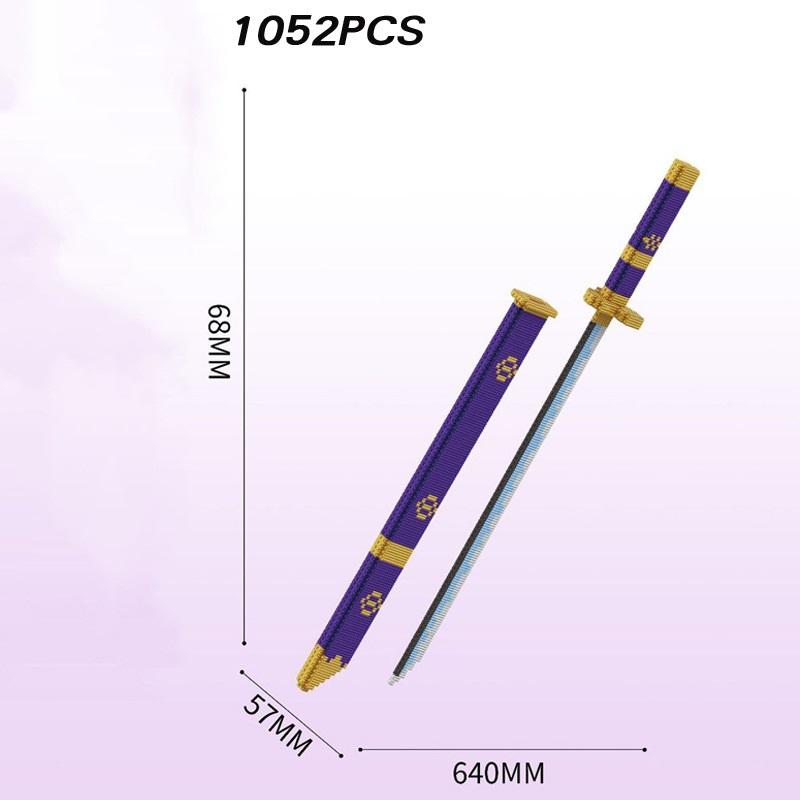 Non-Toxic Samurai Sword Cover Sword Building Blocks Ninja Blade Katana Japanese Anime Butterfly Knife Bricks Children Toys For Adult