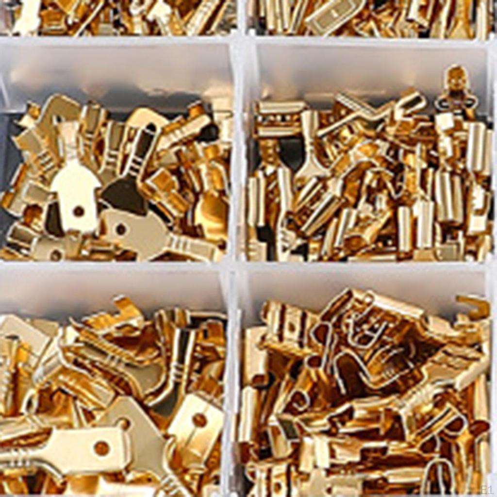 270 Pieces Wire Crimp Terminal Set 2.8mm 4.8mm 6.3mm Accessory with Insulating Sleeve for Electrical