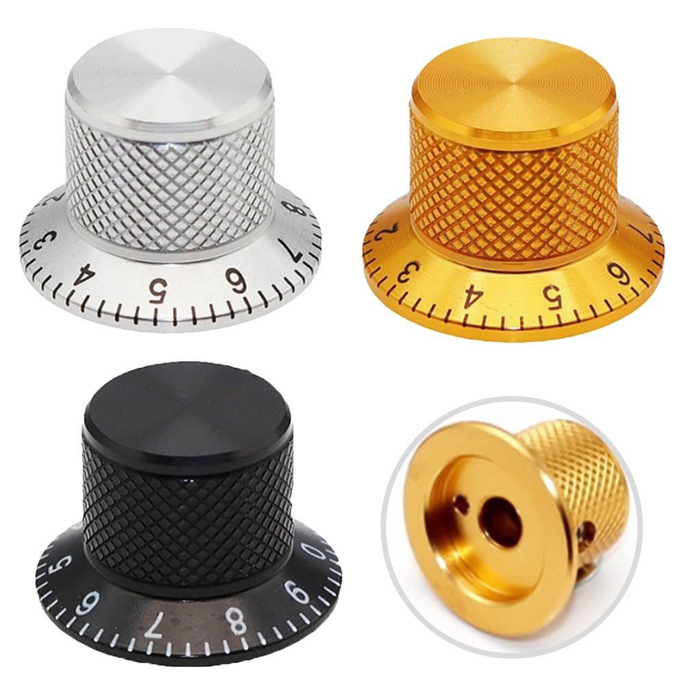 2PCS Precision Aluminum Potentiometer Knobs with Secure Fit for Guitars