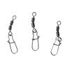 3 Pieces Fishing Bearing Rolling Swivel Metal with Snap Solid Rings Lure Connector Tackle