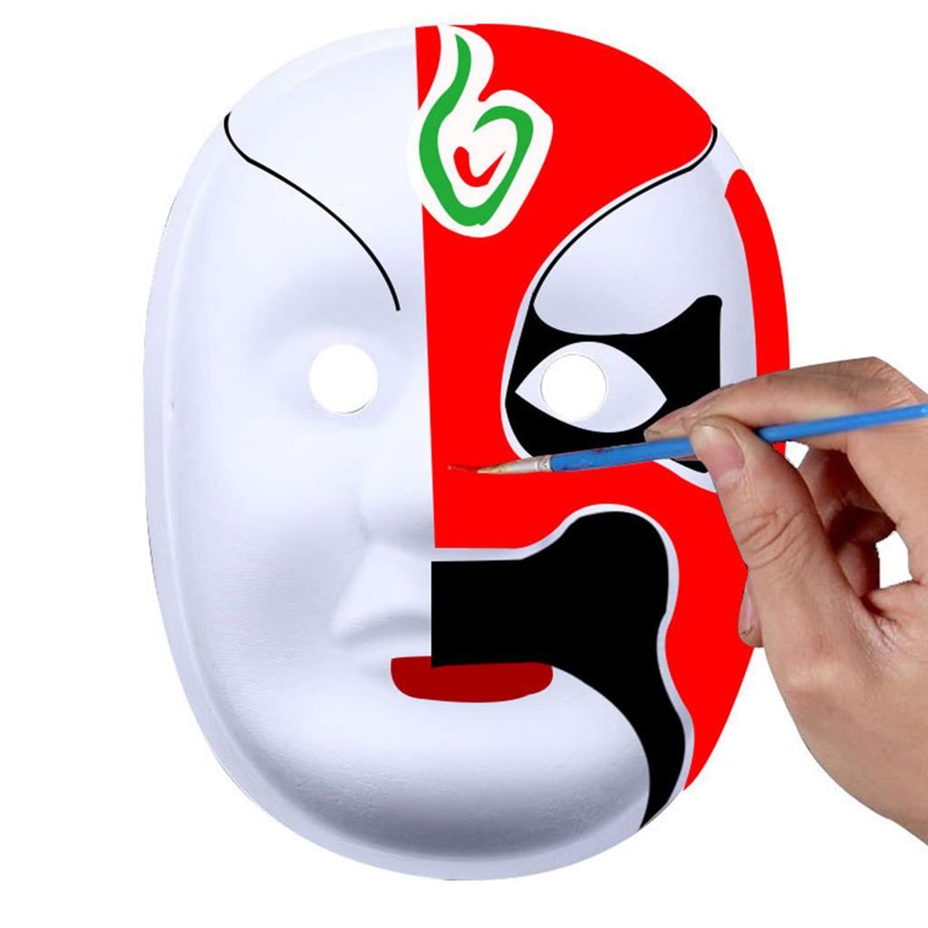 Full Face Masquerade Mask White DIY Mask for Art Craft Parties Favor Paintable Paper Mask Blank Mask Paper Cosplays Mask
