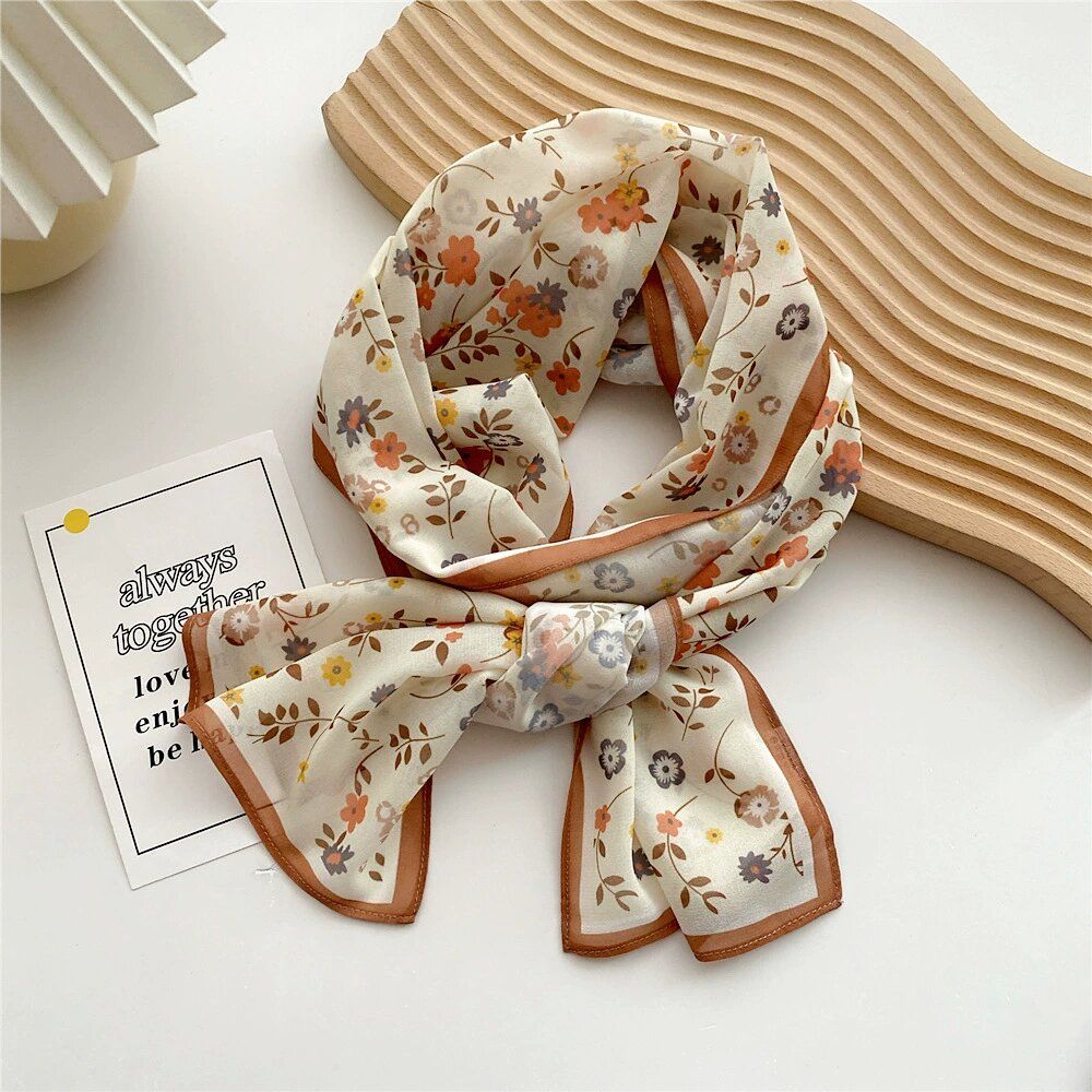 

Женский длинный шелковый шарф, тонкий стильный завязанный шарф-сумка, декоративный костюмный шарф, платок на голову