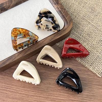 Acetate Triangle Hair Clip, Stylish Side and Top Ornament for Women