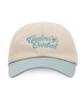 Eondeokeonteulol Four Seasons Washed Cotton Color Block Soft Top Logo Ball Cap Unisex Baseball Cap Floral Script / Washed B B / Sky
