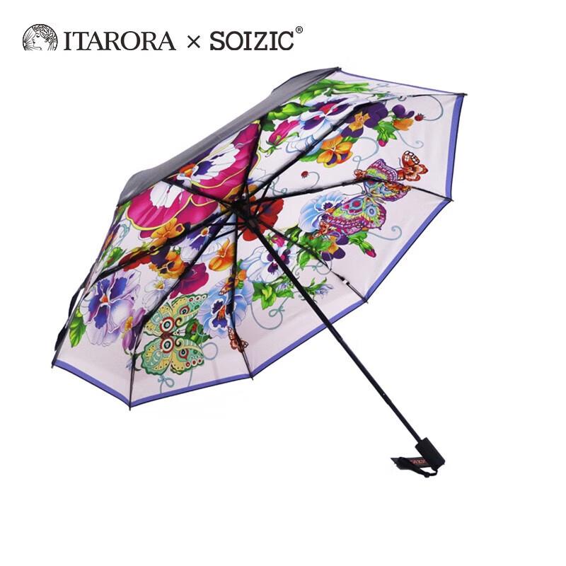 ITARORA Butterfly Floral Silk Scarf & Umbrella Gift Set
