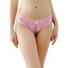 YOYOMEI Sexy Lace Panties with Sheer Pink Women's Holes, See-Through Panties, T-Back,