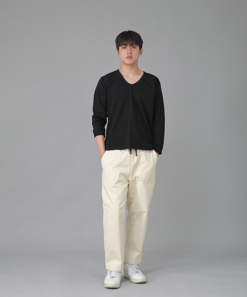 Seinteukeulu Ankle Drop Classic Fatigue Tapered Pants Aft-306 Cream