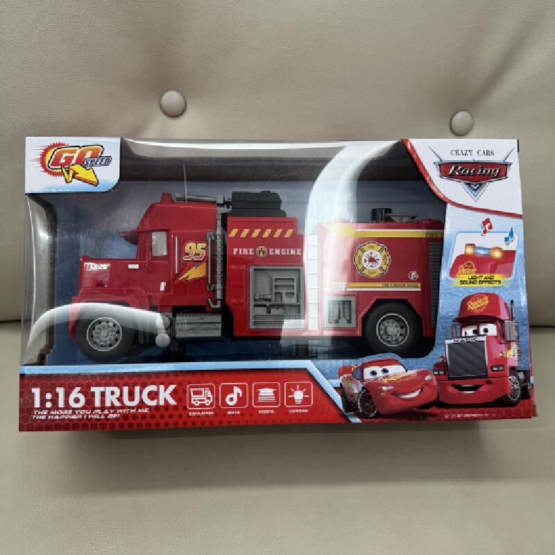 Toy Story Mcqueen Fire Truck Simulation Featuring Light Music Rescue Engineering Car Children Toy Fire Sprinkler Truck Models