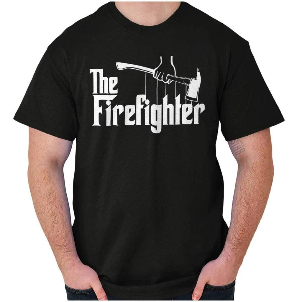 Funny First Responder The Firefighter Mens Graphic 100% Cotton T-shirt Mens Tees Top Tees