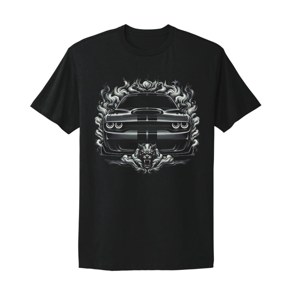 American Muscle Car Burnout Smoke Unisex Graphic Design T-Shirt Unisex T-Shirt L