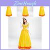 Elegante Vestido de Fantasia da Princesa Daisy com Luvas e Adorno de Cabeça para Diversão de Halloween