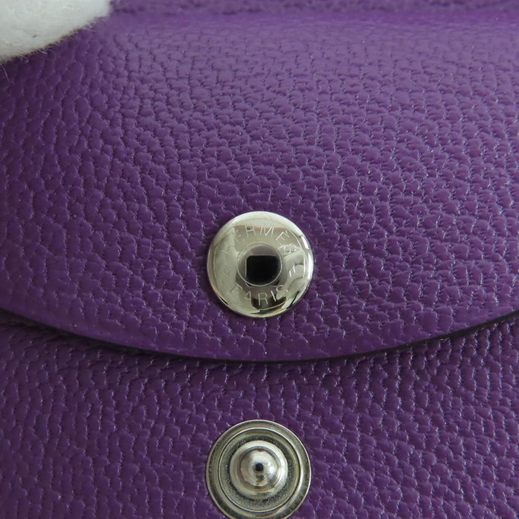 Pristine HERMES Coin case Calvi duo Serie Metal Shave Women Used