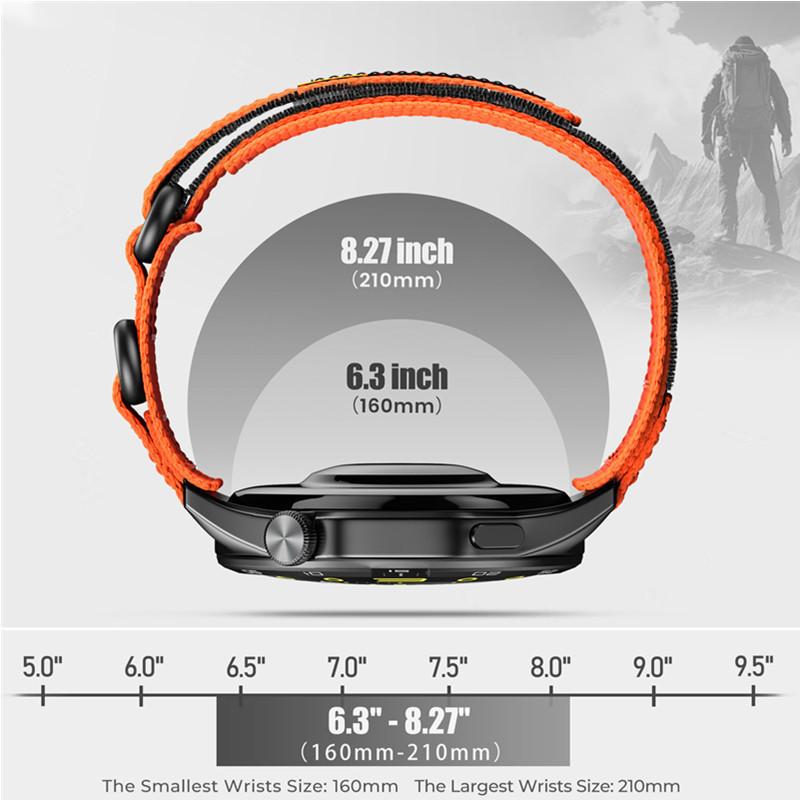 22mm Hook and Loop Nylon Watch Band For Suunto Vertical 2/RACE S/Run/Ocean Sport Replacement Wrist Strap For Suunto 5 9 Peak Pro