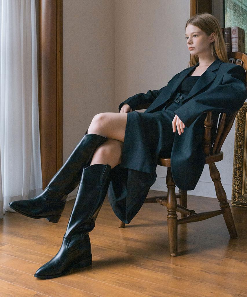 Eiffelclassic 101 Vegan Western Long Boots_ Black 5.5Cm