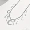 Rhinestone Middle Eastern Women's Vintage Necklace Star and Moon Short Tassel Collarbone Chain, 1pc of New Versatile