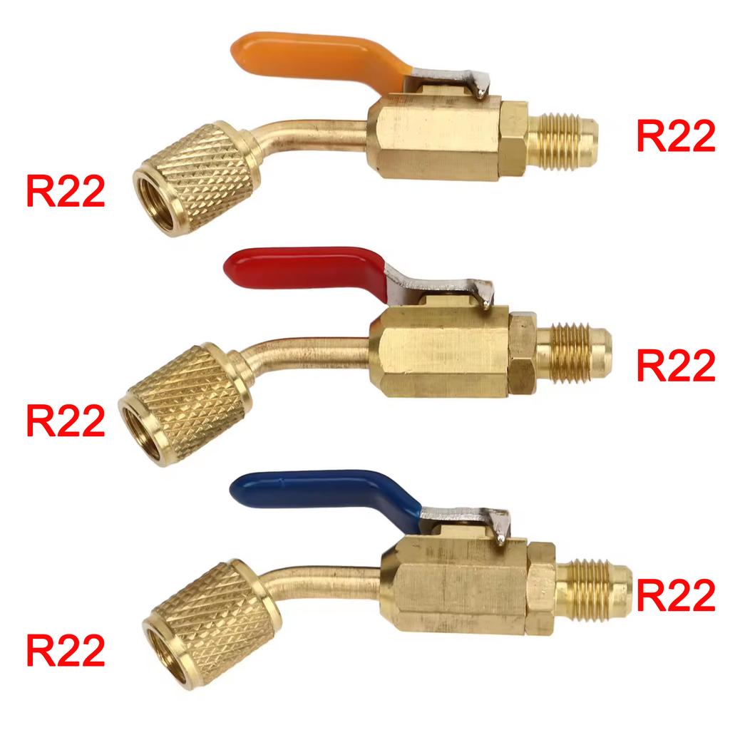 Klimaanlagen-Kältemittel Kompakt-Kugelhahn 1/4" SAE, geeignet für R410A R134A R12 R22 R502 Füllschlauch, HLK AC Durchgangsventil