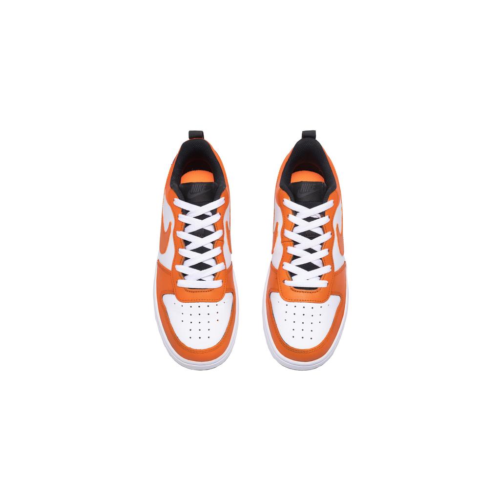 Nike Court Borough Slip Resistant Abrasion Resistant Low top Skateboard Shoes GS White Orange BQ5448-115(Team409-GS)