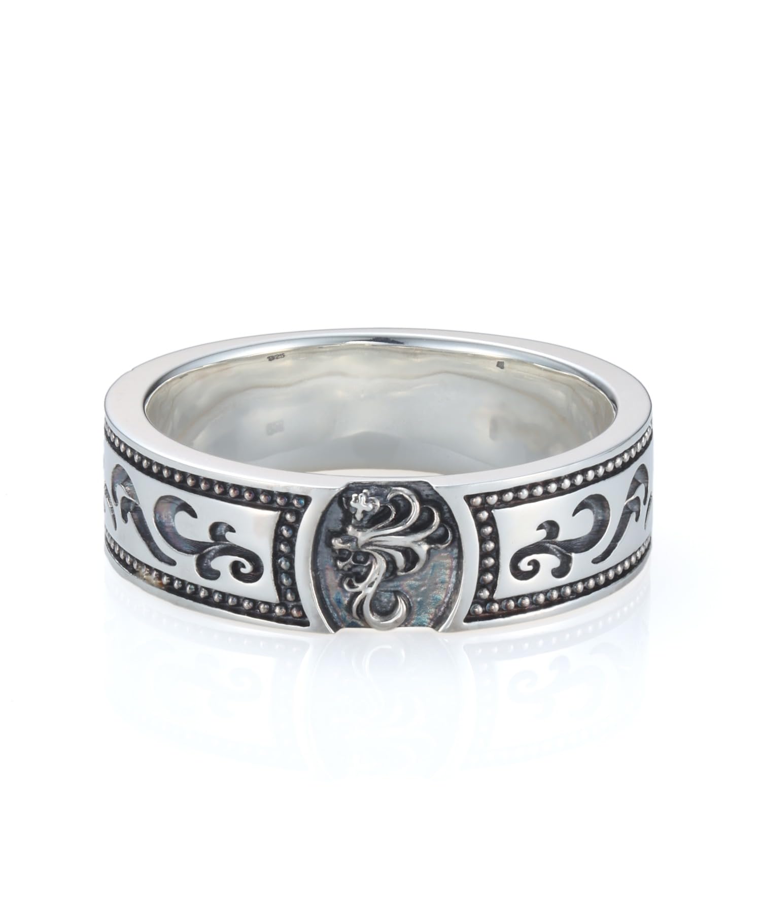 

Lionheart HOWL Mane Carved Ring (6mm Wide) Silver 925 Size 15