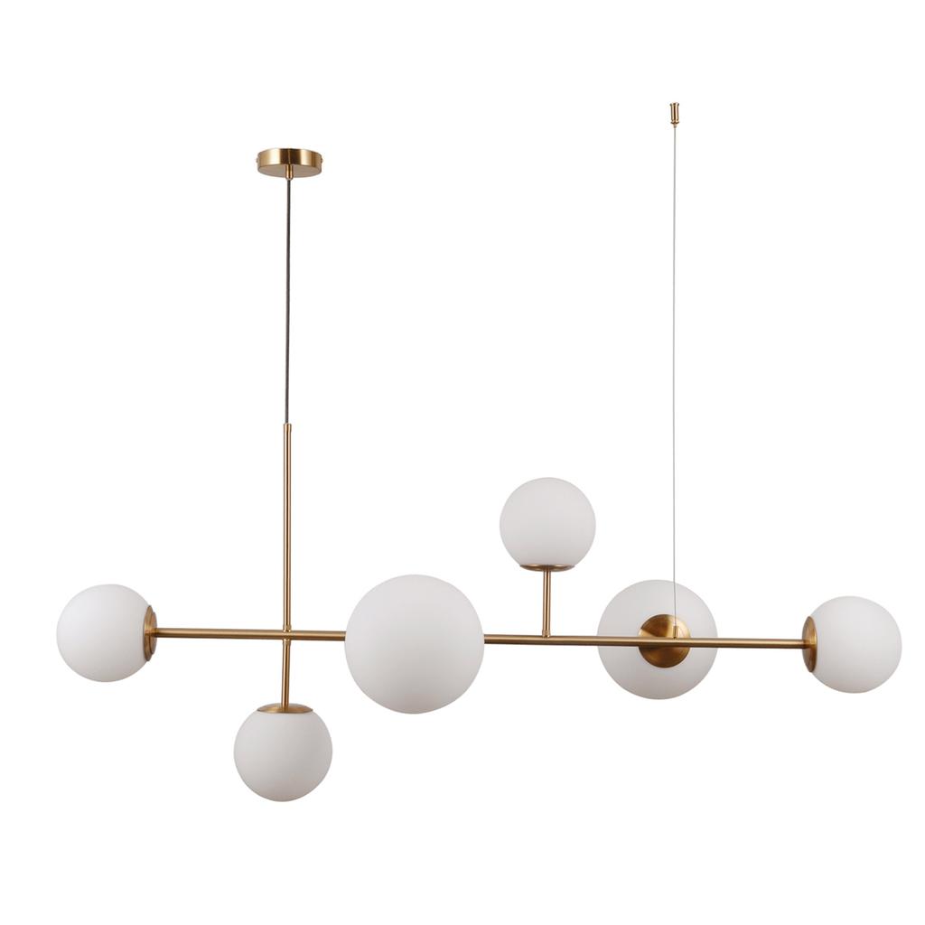 Lampa Wisząca Vailante 6 E14 Miodowy Mosiężny Alu Italux Pnd-31221-6-Hbr