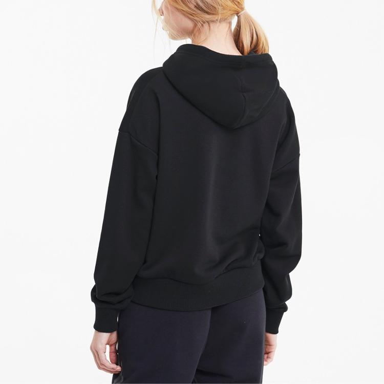 Puma Casual Sport Long Sleeve Warm Hooded Sweatshirt Women Tops Black 599314-01