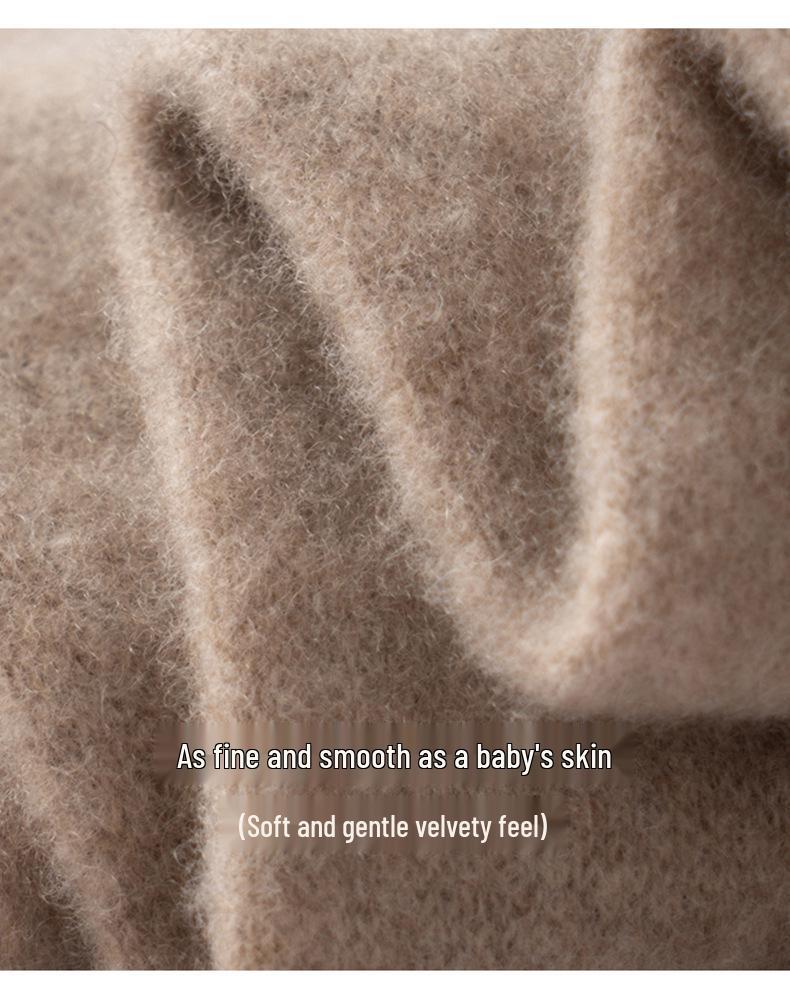 Women's 100% Pure Cashmere Knit Scarf – Versatile, Solid Color, Warm, and Perforated Design