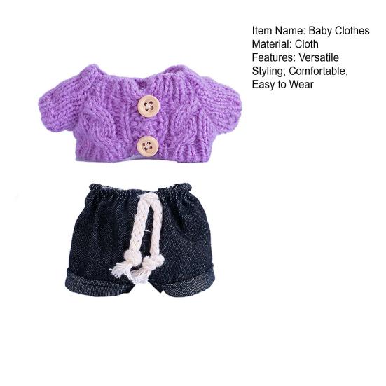 Doll Clothes Set Jeans & Knitted Sweater Baby Outfit for 15cm Dolls Trendy Doll Outfit Collection for Doll Collectors