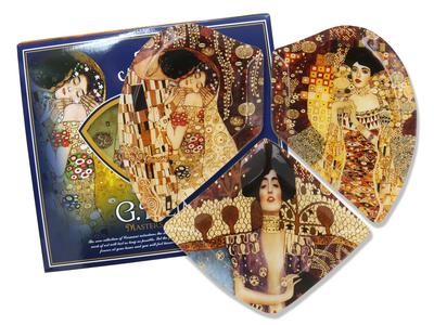Decorative Plate 3 Elements Gustav Klimt Porcelain Art Home