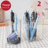 Free Shipping: Transparent Acrylic Pen Holder, Large Capacity Student Desktop Storage Box