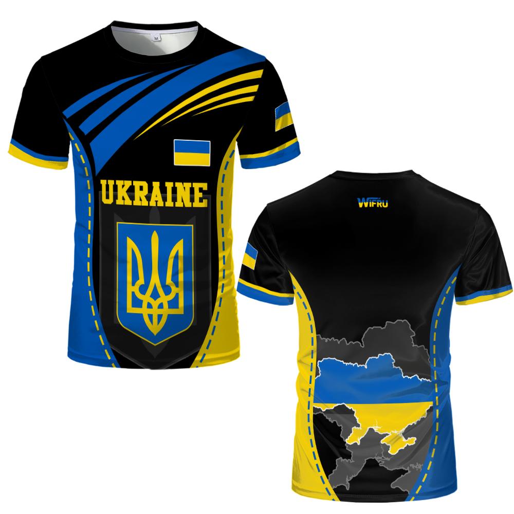 New Ukraine National Flag Graphic Jersey Summer Outdoor Sports Breathable T-shirts Men's and Women's Casual Streetwear