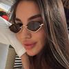 Non-polarized Fashion Vintage Small Alien Mirror Sunglasses Women Metal Rimless Sun Glasses Ladies Hipster Sexy Eyewerar