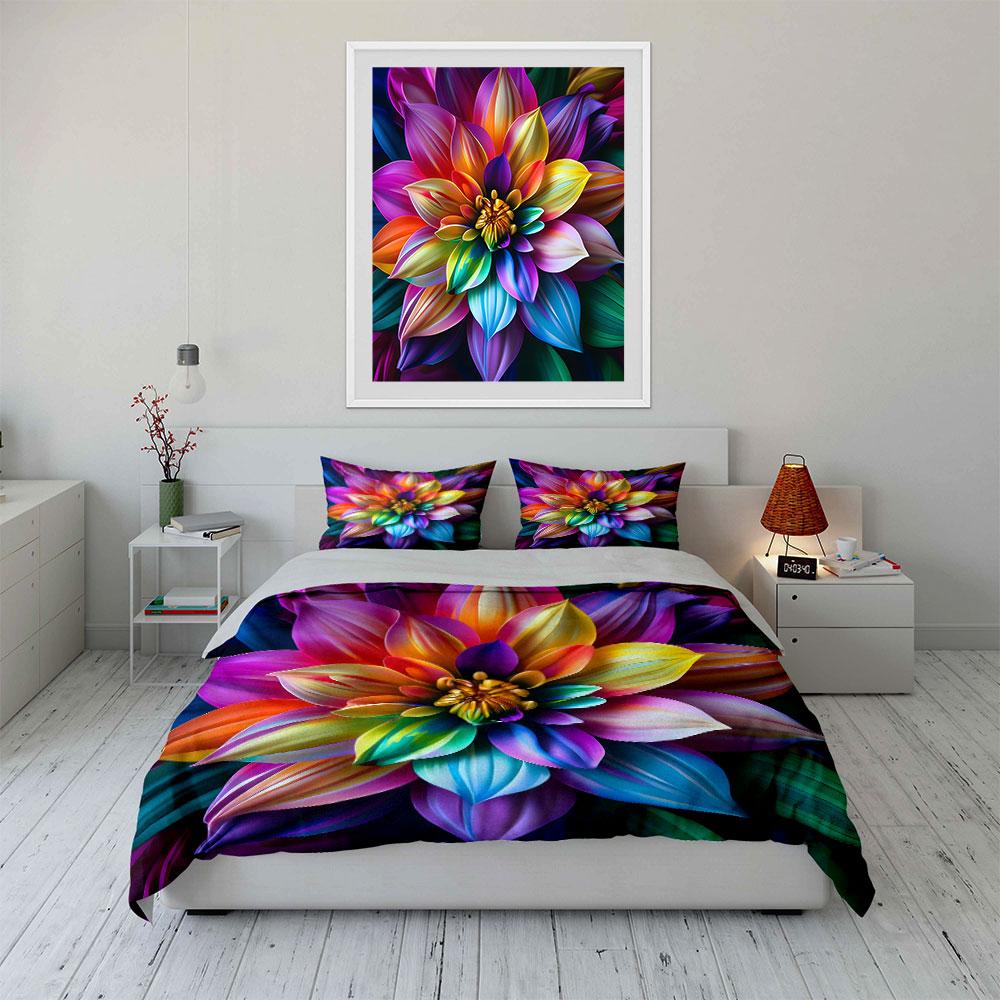Vibrant Floral Three-Piece Set  Kid'S And Adults' Bedroom Decor, Exquisite Three-Piece Bedding Set Gift