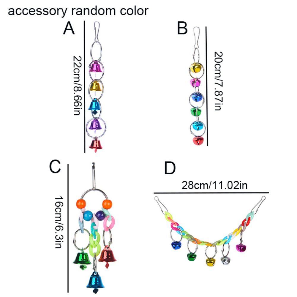 Metal Bird Ring Bell Hanging Parakeet Chew Toy Parrot Hanging Swing Chain Toy  Playing