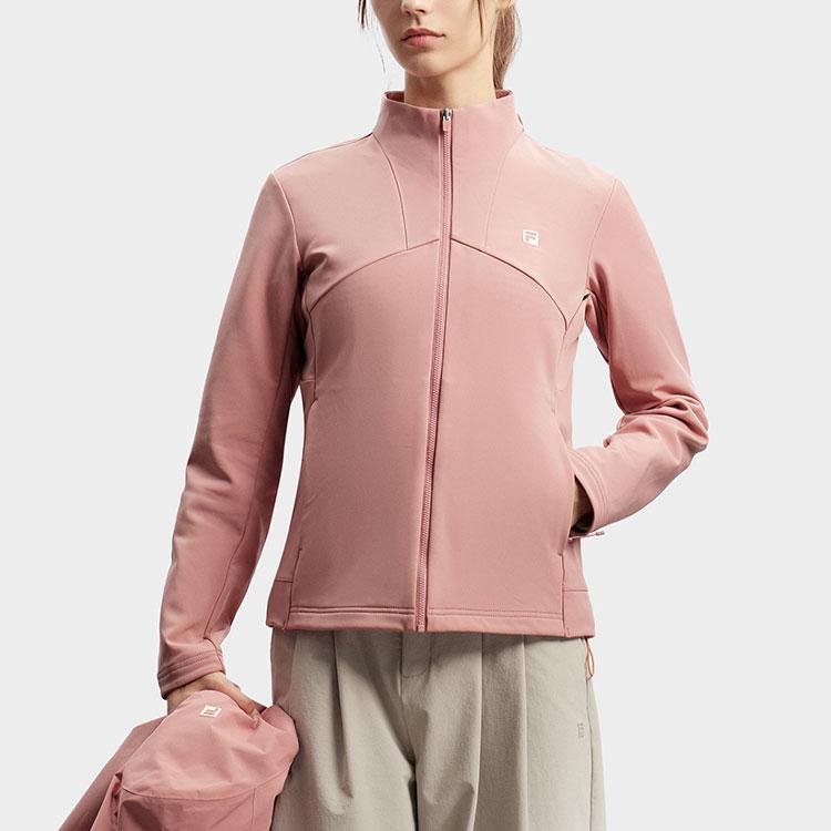 FILA Solid Color Outdoor Sports Mid-Length Hooded Jacket Women Jacket Foam-Pink A11W417708F-PK